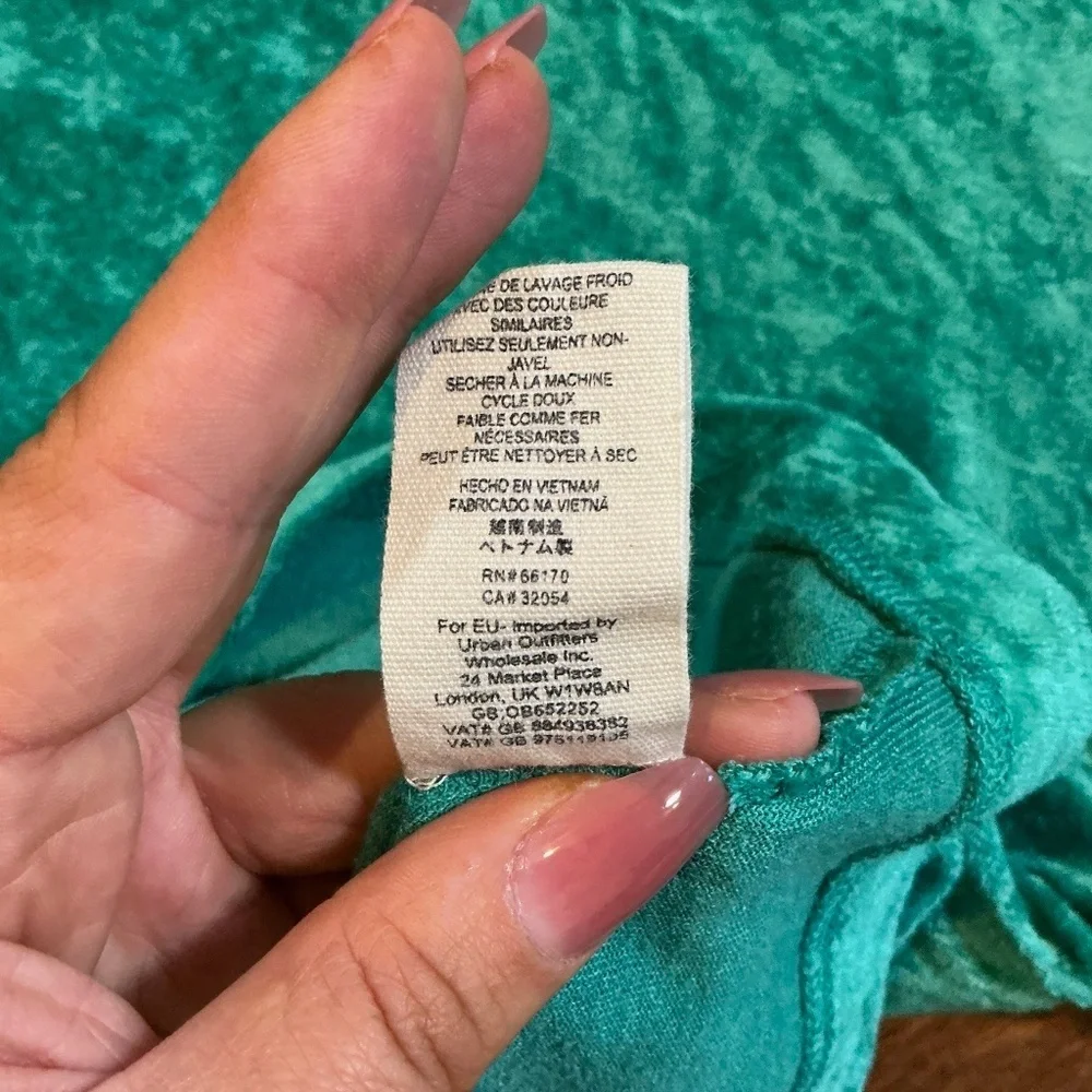 Free People We The Free Milan Crushed Velvet Pullover Women’s XS | Teal Blue - Picture 9 of 9